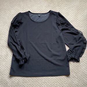 Ann Taylor Factory blouse. Black. Size L. Sheer sleeve. NWOT